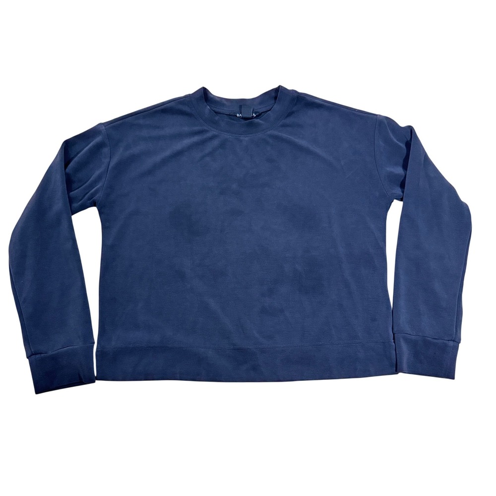 Athleta Women Blue Soft Crewneck Long Sleeve Sweatshirt Top Size M